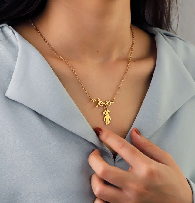 Colar Personalizado com Nome e Pedra de Nascimento – Presente Dia das Mães