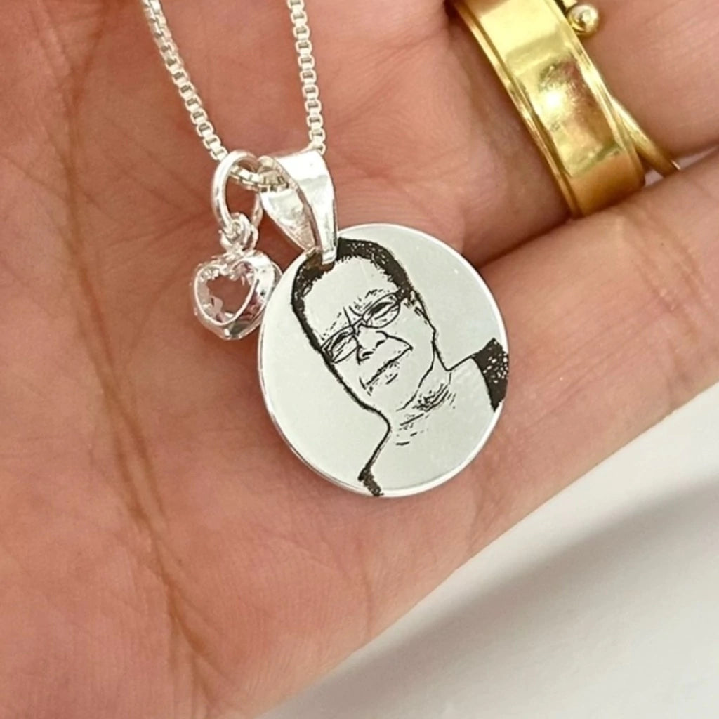 Colar medalha personalizado M banho de ouro