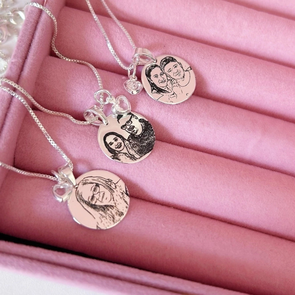 Colar medalha personalizado M banho de ouro