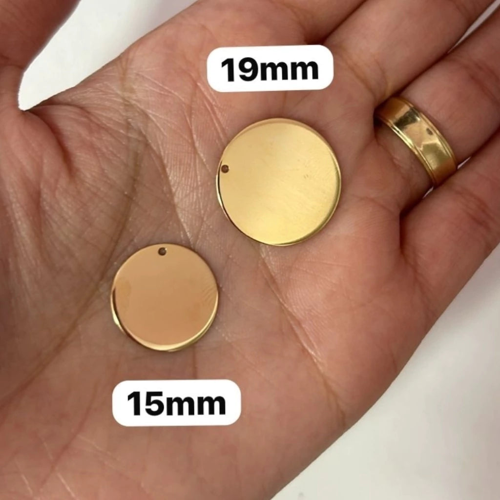 Colar medalha personalizado M banho de ouro