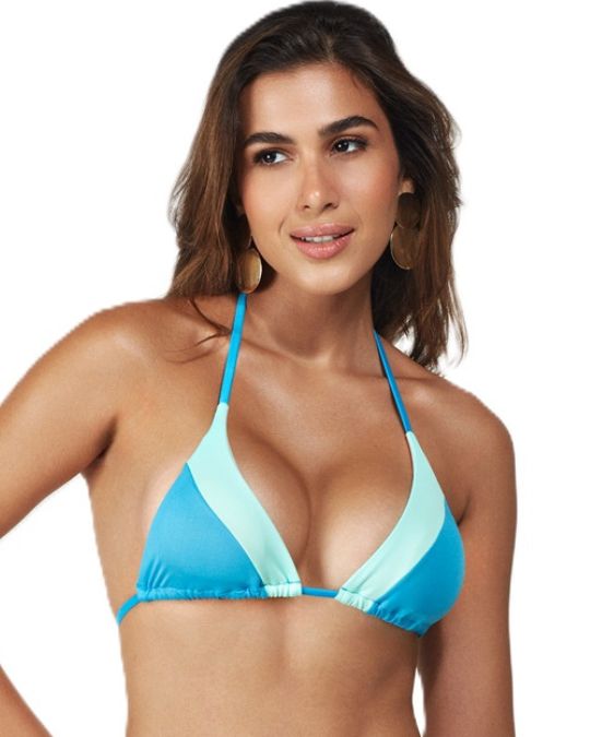Biquini S Color, Top Triângulo, Calcinha Fio Dental com amarrações