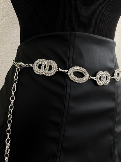 Cinto Corrente Argolas com Strass Ref. 1063